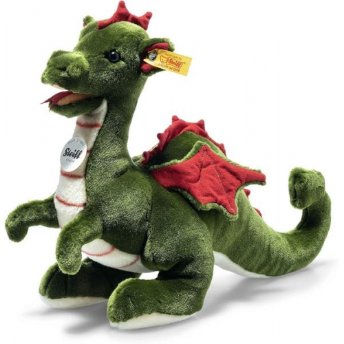 Steiff 067198 - Drache Rocky, grün/mehrfarbig, 32 cm