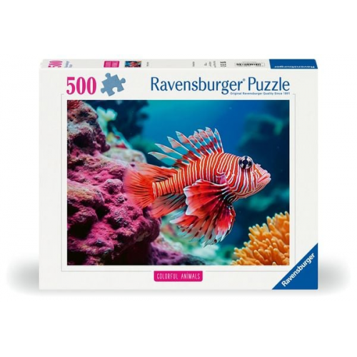 Ravensburger Puzzle 12001334, Colorful Animals - Rotfeuerfisch - 500 Teile Puzzle für Erwachsene und Kinder ab 12 Jahren