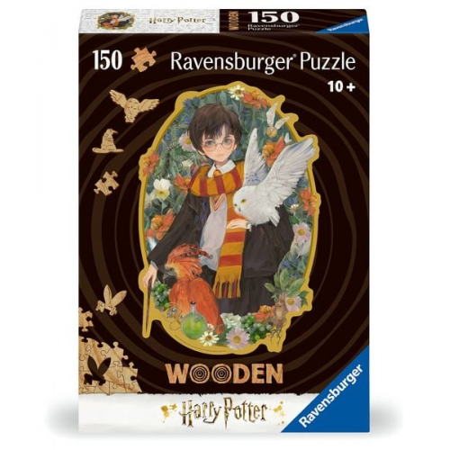 Ravensburger WOODEN Puzzle 12001458 - Harry Potter - 150 Teile Kontur-Holzpuzzle mit stabilen, individuellen Puzzleteilen und 15 kleinen Holzfiguren =