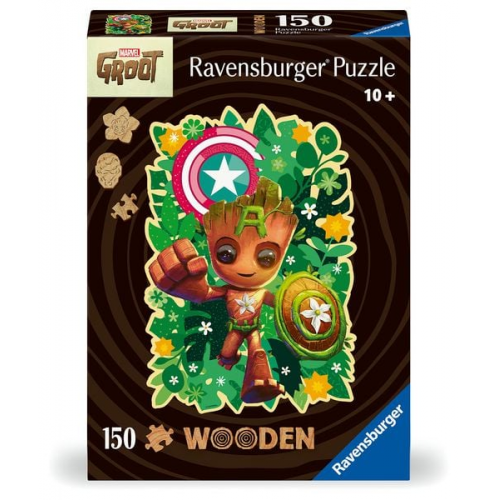 Ravensburger WOODEN Puzzle 12001459 - Groot - 150 Teile Kontur-Holzpuzzle mit stabilen, individuellen Puzzleteilen und 15 kleinen Holzfiguren = Whimsi