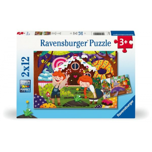 Ravensburger Kinderpuzzle - 12004045 Märchenhafte Geschichten - Puzzle für Kinder ab 3 Jahren, mit 2x12 Teilen