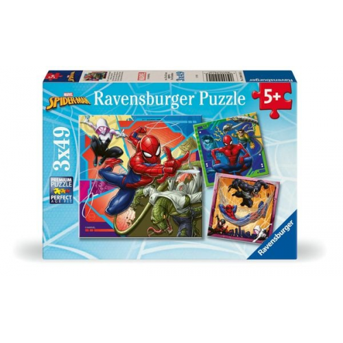 Ravensburger Kinderpuzzle - 12004115 Marvel Spider-Man - Puzzle für Kinder ab 5 Jahren, mit 3x49 Teilen