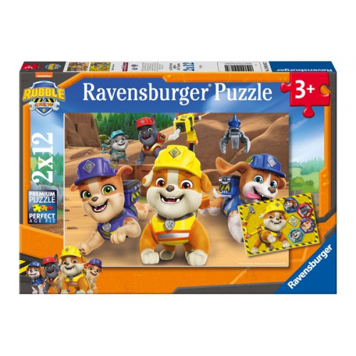 Ravensburger Kinderpuzzle - 12004167 Rubble & Crew - Puzzle für Kinder ab 3 Jahren, mit 2x12 Teilen