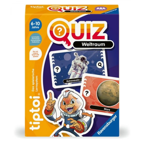 Ravensburger tiptoi 00223 Quiz Weltraum, Quizspiel für Kinder ab 6 Jahren, für 1-4 Spieler