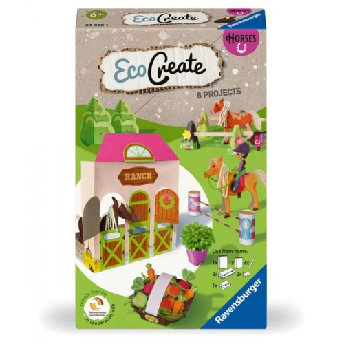 Ravensburger EcoCreate 23919 - Pferde - DIY Bastelset für Kinder ab 6 Jahren