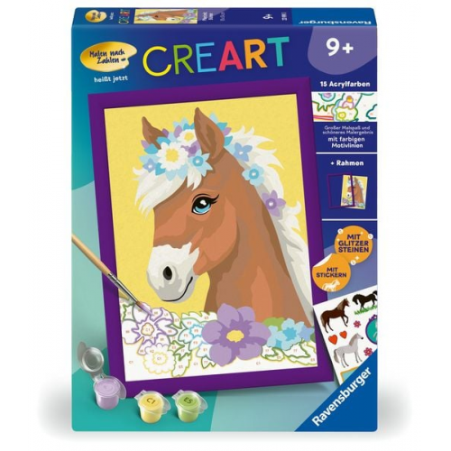 Ravensburger CreArt - Malen nach Zahlen 23999 - Pferd mit Blumen - ab 9 Jahren