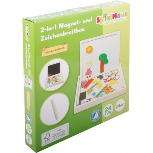 SpielMaus Holz 2in1 Magnet-und Zeichenbrettbox