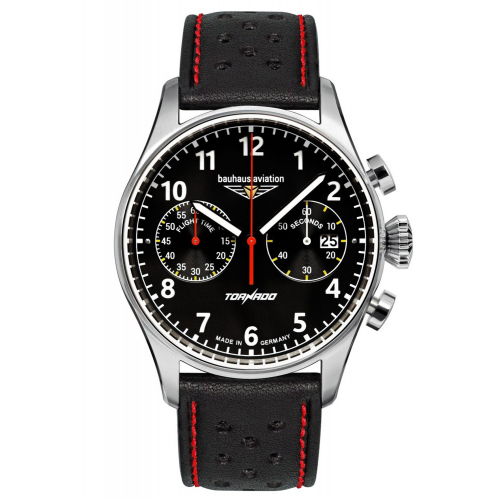 Bauhaus 2770-02 Herrenuhr Aviation CT-BHA Tornado Chronograph Schwarz/Rot