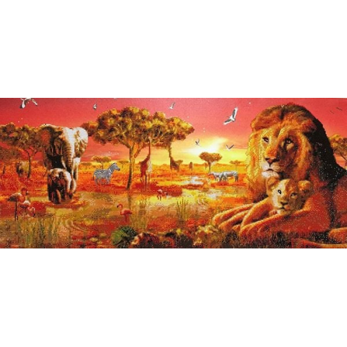 Craft Buddy CAK-AC3 - Safari Sunset, 40x90cm Crystal Art Kit, Diamond Painting