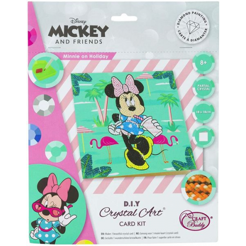 Craft Buddy CCK-DNY807 - Crystal Art, Minnie on Holiday,18x18cm, Multi