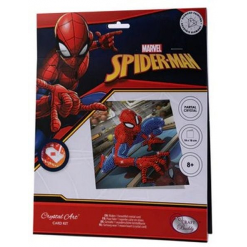 Craft Buddy CCK-MCU905 - Crystal Art Card Kit, Marvel Spiderman, 18x18 cm, Diamond Painting, Kunst-Grußkarte