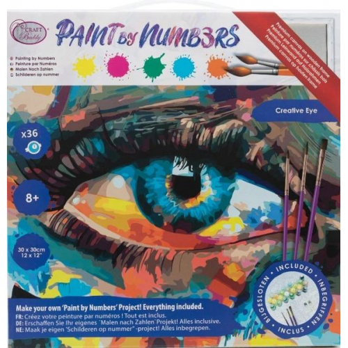 Craft Buddy PBN-3030-018 - Paint by Numbers, Creative Eye, 30x30cm, Malen-nach-Zahlen