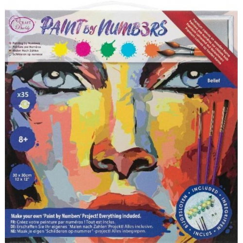 Craft Buddy PBN-3030-027 - Paint by Numbers, Belief, 30x30cm, Malen-nach-Zahlen