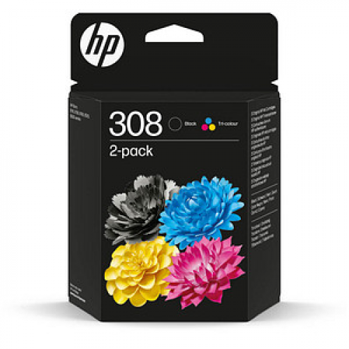 HP 308 (6L6S6UE) schwarz, color Druckerpatronen, 2er-Set