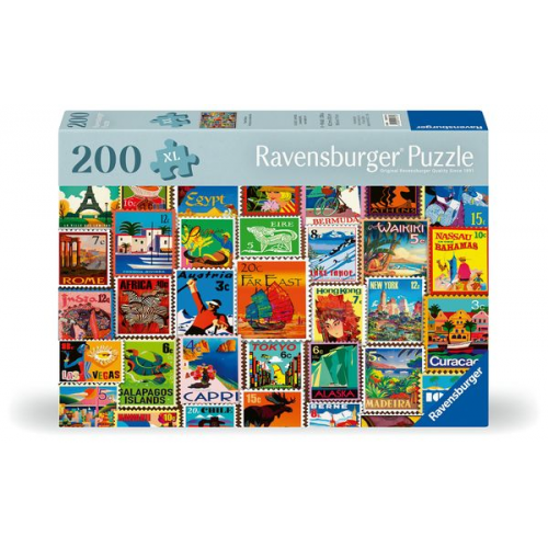 Ravensburger Puzzle 12001371 - Briefmarken - 200 Teile Briefmarken-Puzzle für ältere Menschen und Senioren, mit größeren, griffigen Puzzleteilen, groß