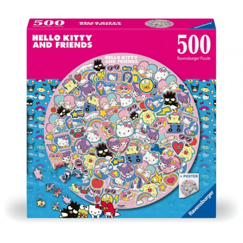 Ravensburger Puzzle 12001391 - Hello Kitty and Friends - 500 Teile Rundpuzzle für Erwachsene und Kinder ab 14 Jahren