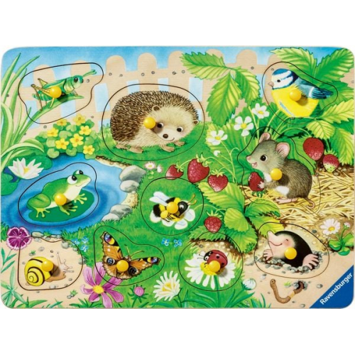 Ravensburger Kinderpuzzle 12004040 - Meine Gartenfreunde - my first wooden puzzle mit 10 Teilen - Puzzle für Kinder ab 2 Jahren - Holzpuzzle