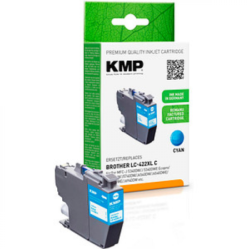 KMP  cyan Druckerpatrone kompatibel zu brother LC-422XLC