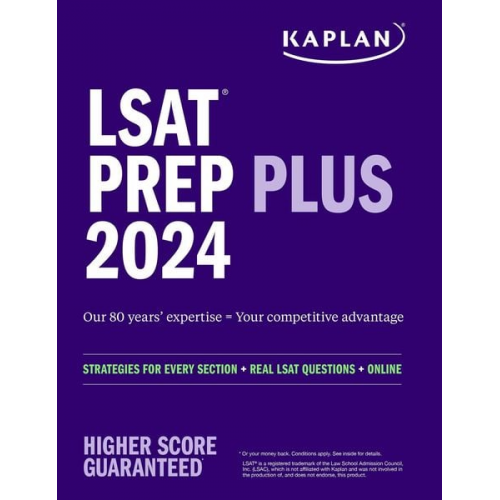 Kaplan Test Prep - LSAT Prep Plus 2024: Strategies for Every Section + Real LSAT Questions + Online