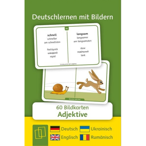 Adjektive - Deutsch, Englisch, Ukrainisch und Rumänisch