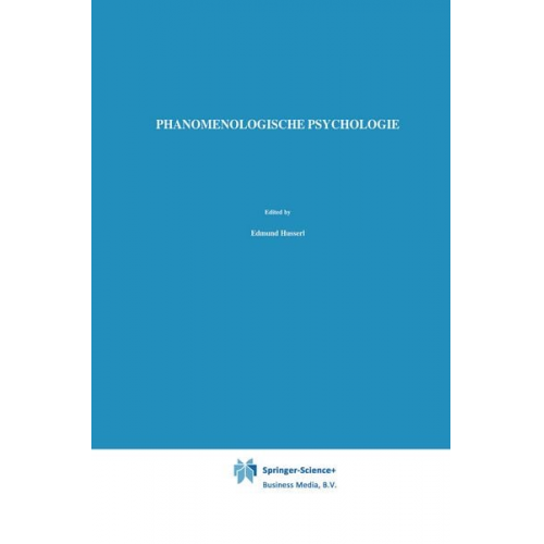 Edmund Husserl W. Biemel - Phänomenologische Psychologie