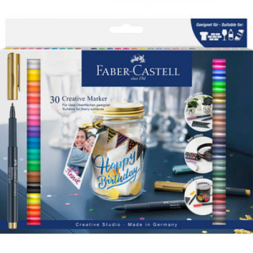 FABER-CASTELL Lackmarker farbsortiert 1,5 mm, 30 St.