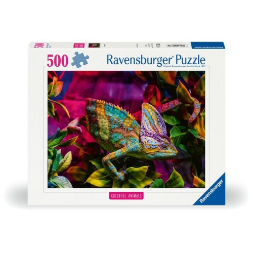 Ravensburger Puzzle 12001333, Colorful Animals - Chamäleon - 500 Teile Puzzle für Erwachsene und Kinder ab 12 Jahren