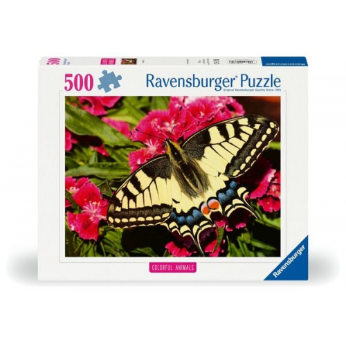 Ravensburger Puzzle 12001335, Colorful Animals - Schmetterling - 500 Teile Puzzle für Erwachsene und Kinder ab 12 Jahren