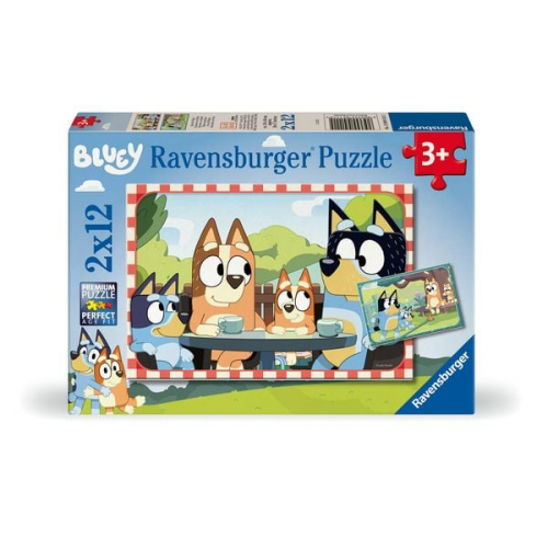 Ravensburger Kinderpuzzle - 12004111 Bluey - Puzzle für Kinder ab 3 Jahren, mit 2x12 Teilen