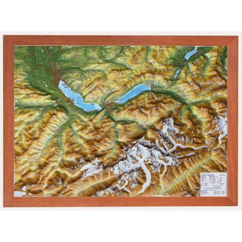 Andre Markgraf Mario Engelhardt - Relief Berner Oberland klein 1:200.000 Holzrahmen