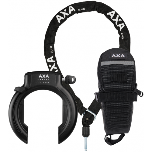 AXA Rahmenschloss Bag Set Imenso retractable XL+ULC 130 Schwarz