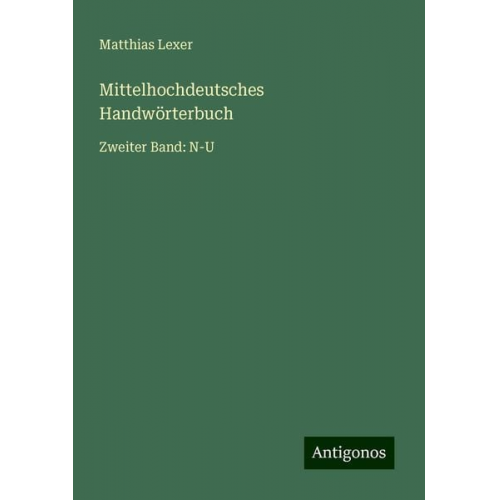 Matthias Lexer - Mittelhochdeutsches Handwörterbuch