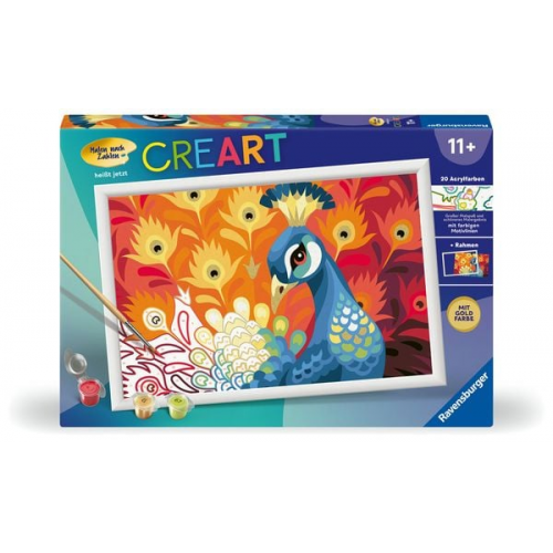 Ravensburger CreArt - Malen nach Zahlen 20000 - Stolzer Pfau - ab 11 Jahren