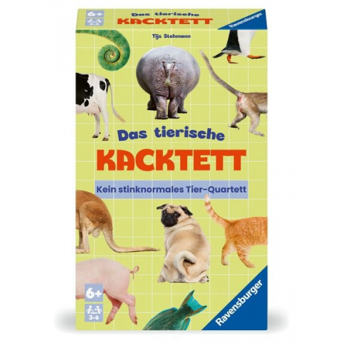 Ravensburger 23050 - Das tierische Kacktett, Quartett mit Tierkacke-Thema, Familienspiel für Kinder ab 6 Jahren und Erwachsene, für 3-6 Spieler