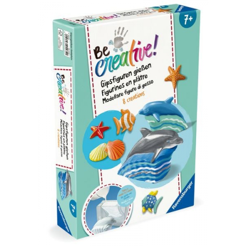 Ravensburger 25535 BeCreative Bastelset Gipsgießen Delfine, DIY für Kinder ab 7 Jahren