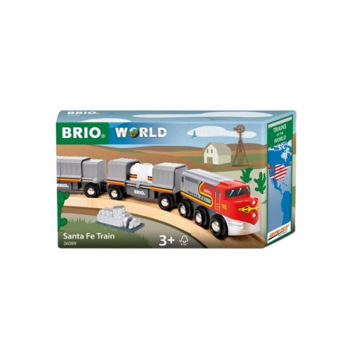 BRIO World - 36089 Trains of the World Santa Fe Zug | Spielzeugzug für Kinder ab 3 Jahren