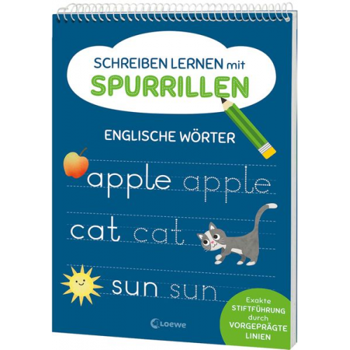 Schreiben lernen mit Spurrillen - Englische Wörter