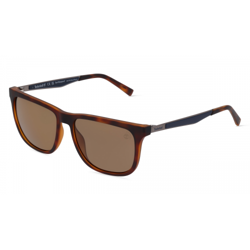 Timberland TB9234 Herren-Sonnenbrille Vollrand Eckig Bio-Kunststoff-Gestell, braun