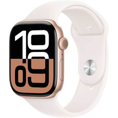 Apple Watch Series 10 42 mm Aluminium (GPS+Cellular) Sportarmband M/L  blassrosa, roségold