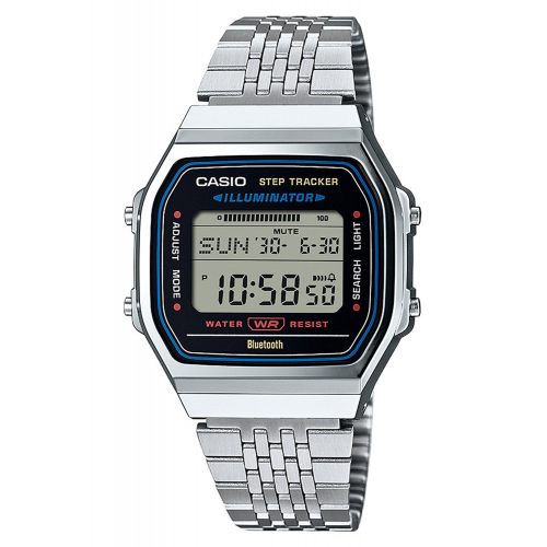 Casio ABL-100WE-1AEF Vintage Iconic Armbanduhr Digital Bluetooth Stahlfarben