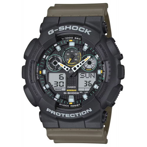 Casio GA-100TU-1A3ER G-Shock Classic Herrenuhr Oliv/Schwarz