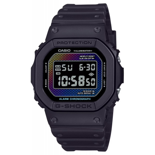 Casio DW-5600RW-1ER G-Shock Digital Herrenuhr Schwarz/Regenbogen