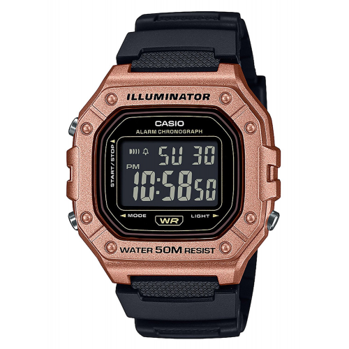 Casio W-218HM-5BVEF Herren-Digitaluhr Schwarz/Kupferfarben