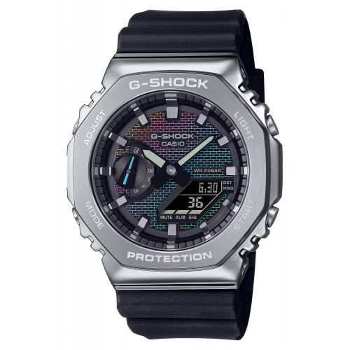 Casio GM-2100RW-1AER G-Shock G-Steel Herrenuhr Schwarz/Regenbogen