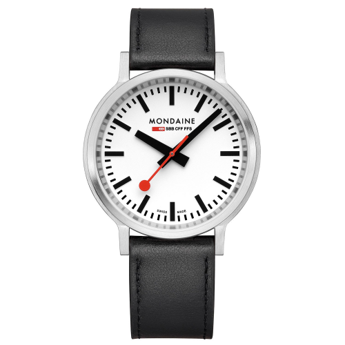 Mondaine MST.4101B.LBV.2SE Herrenuhr stop2go mit Lederband 41 mm