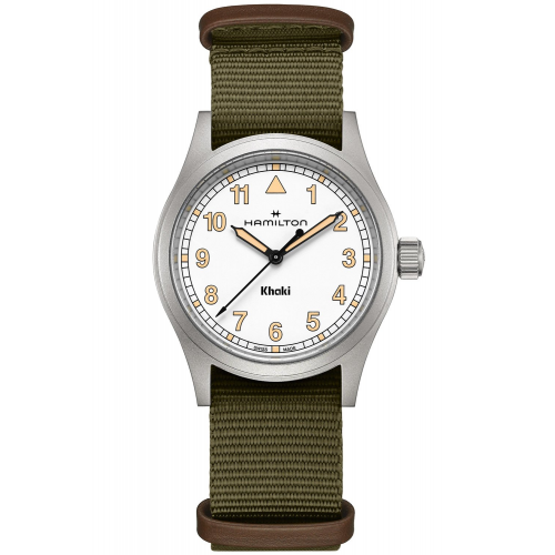 Hamilton H69401910 Unisex-Armbanduhr Khaki Field Quarz Grün/Weiß 38 mm