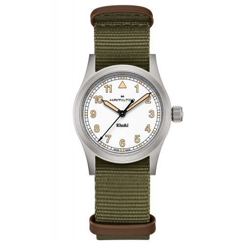 Hamilton H69301910 Armbanduhr Khaki Field Quarz Grün/Weiß 33 mm