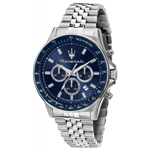 Maserati R8873640025 Herrenuhr Chronograph Sfida Stahl/Blau