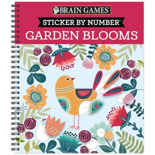 Publications International Ltd New Seasons Brain Games - Brain Games - Sticker by Number: Garden Blooms