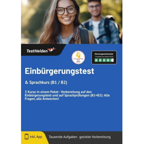 Tom Wenk - Einbürgerungstest & Sprachkurs (B1 / B2) 3 Kurse in einem Paket - Vorbereitung auf den Einbürgerungstest und auf Sprachprüfungen (B1+B2): Alle Fragen,